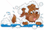 Купающийся щенок / Bathing pup